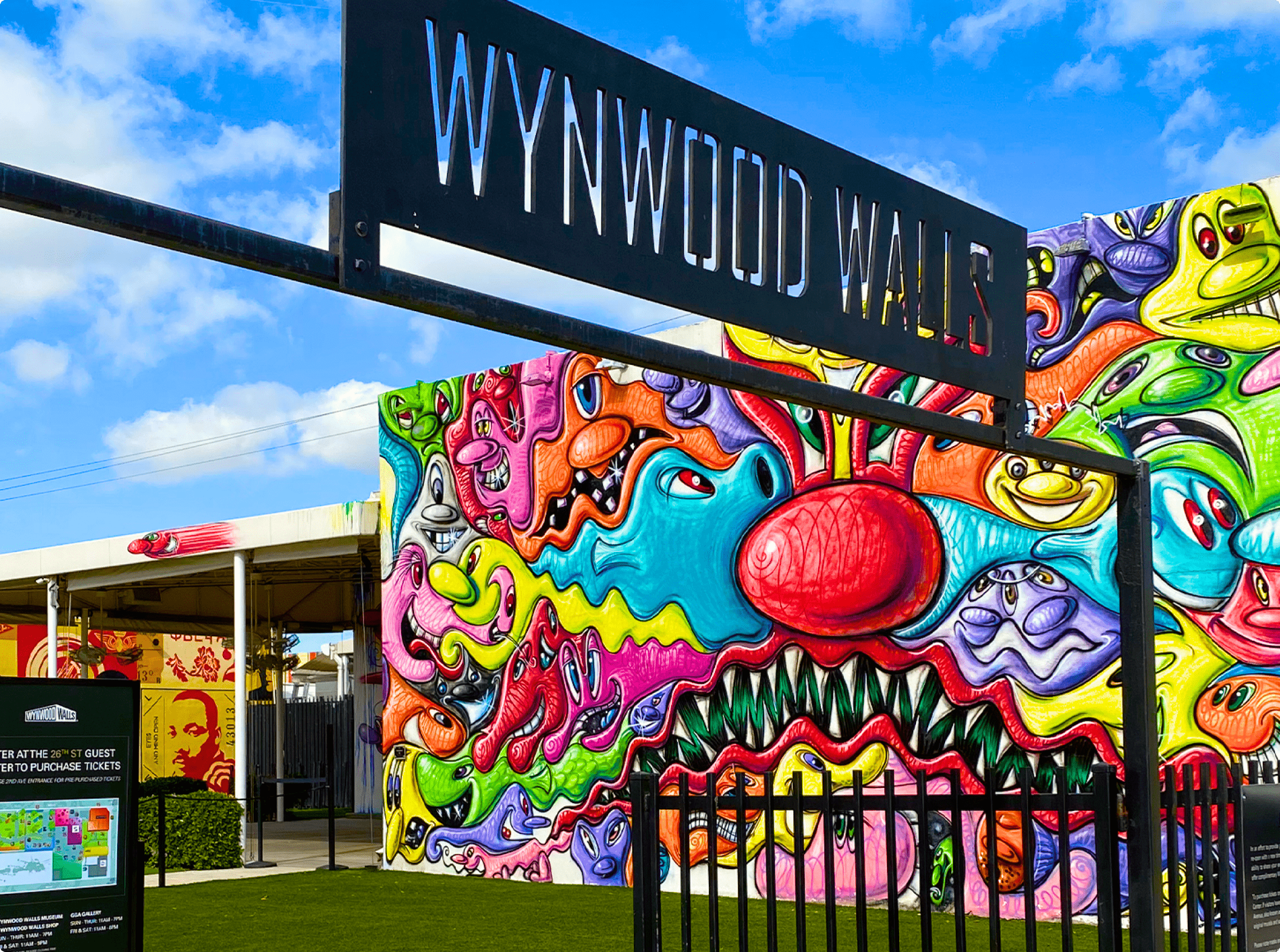 Ph3 Colorful street art mural on a wall in Wynwood, Miami’s art district